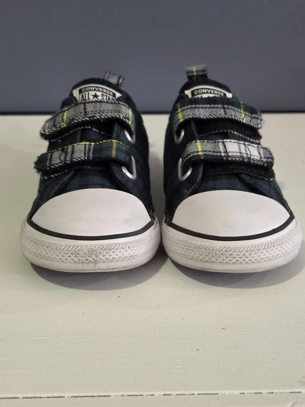 Converse All Star Plaid Velcro Low Top Sneakers Toddler Size 10 Shoes